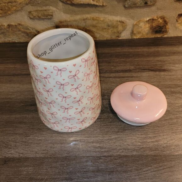 NEW HTF Light pink bow bows jar canister strawberry street coquette viral - Picture 6 of 7